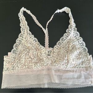 Victoria's Secret Lace Bralette in Cream and Pink | Size M